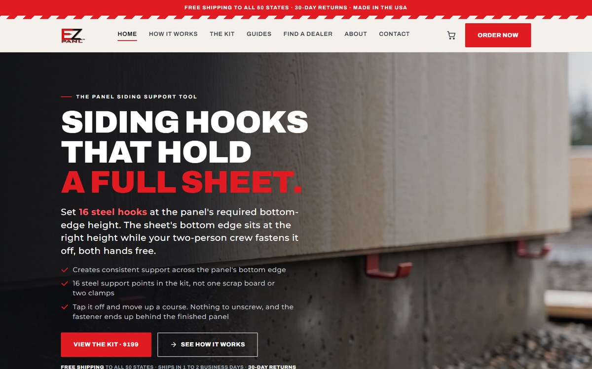 Siding tool manufacturer build