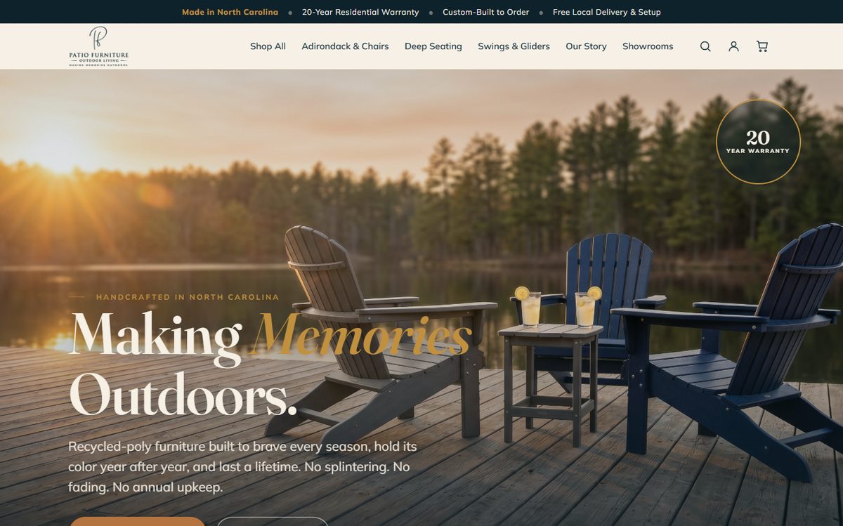 Outdoor furniture storefront build