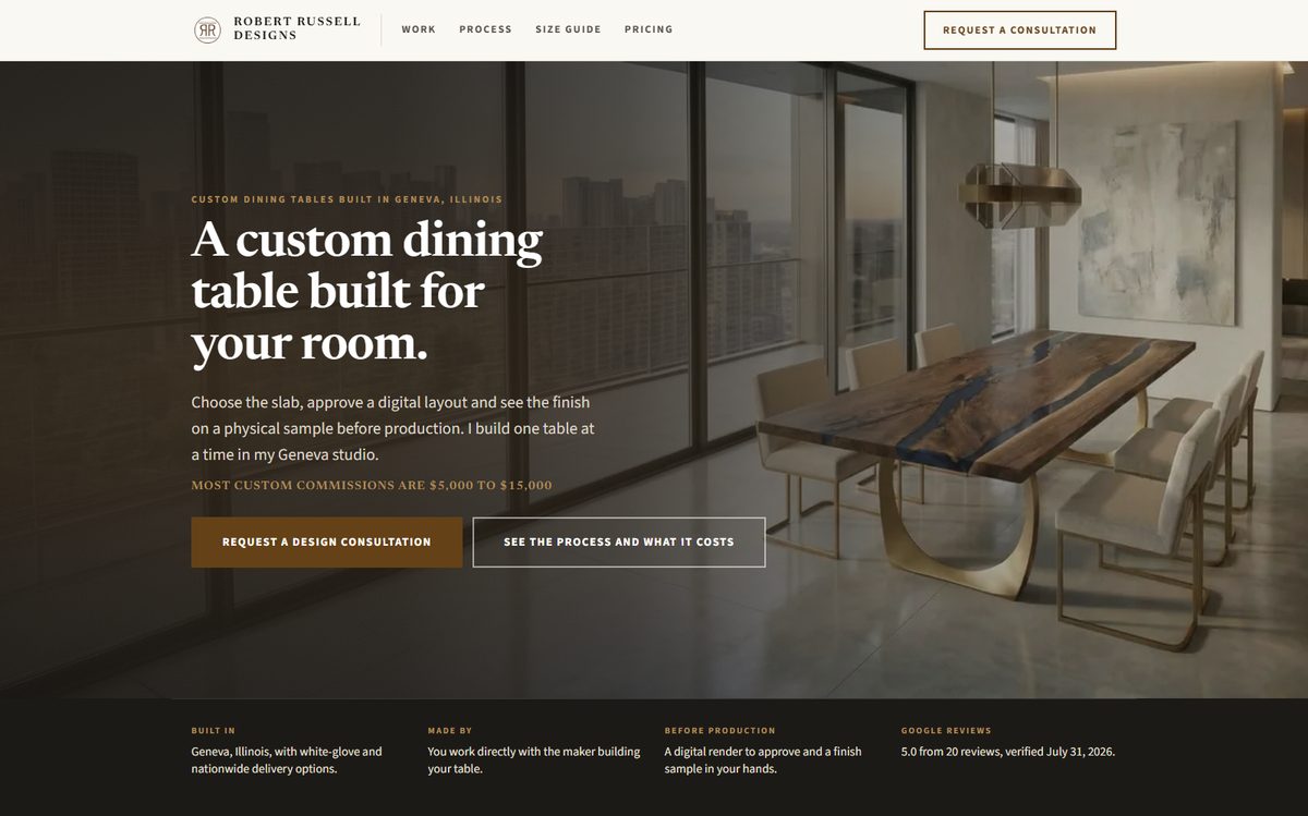 Custom dining table commissions build