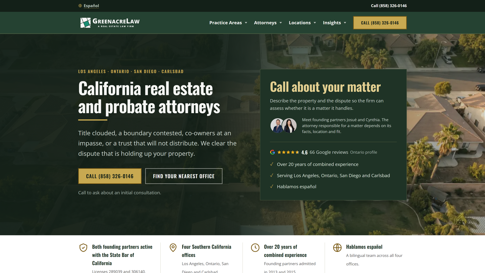 A 224-Page Bilingual Website for a California Law Firm: hero screenshot