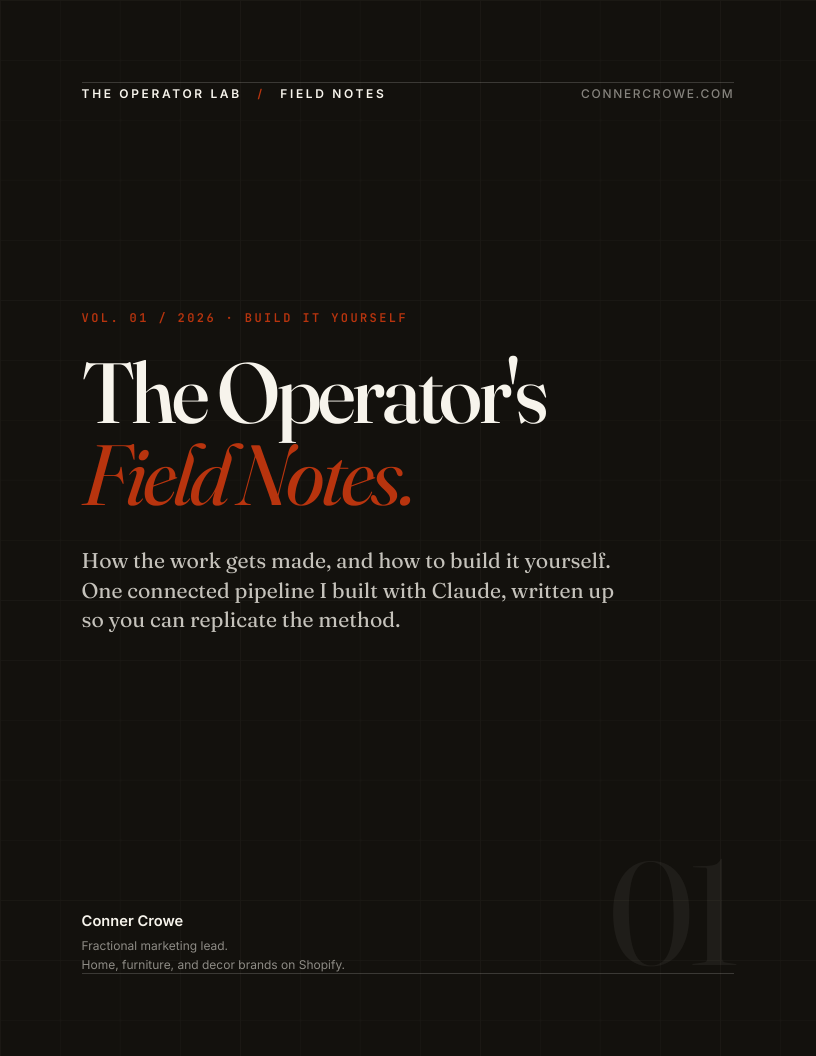 The cover of The Operator's Field Notes, the freebie playbook.