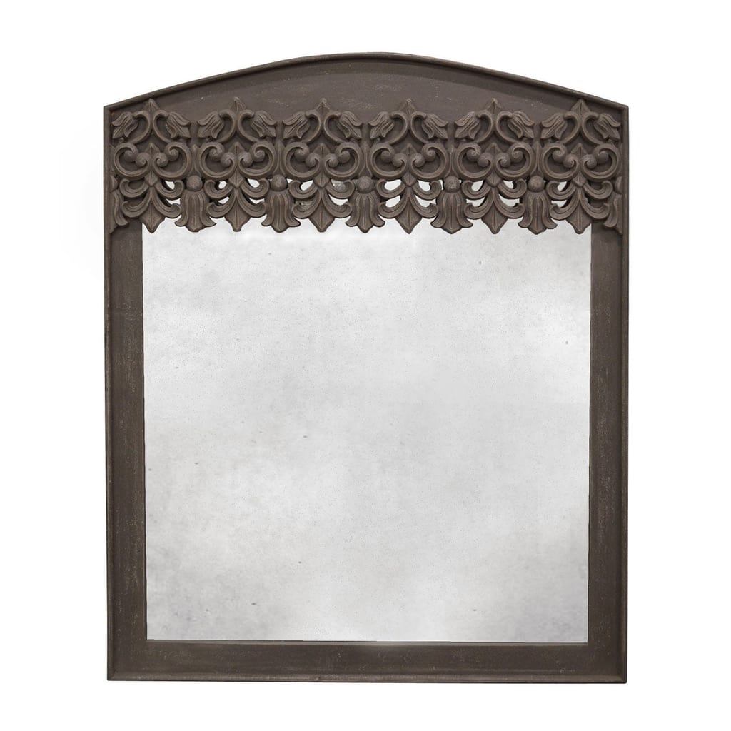 Catalog product photo: Hampden hand-carved arched mirror